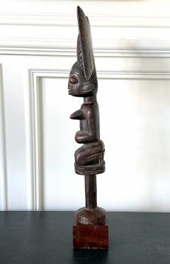 African Carved Female Statue Yoruba Ose Sango Staff - 4438982