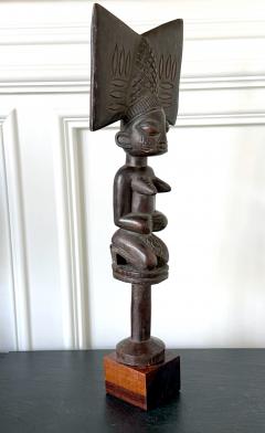 African Carved Female Statue Yoruba Ose Sango Staff - 4438984