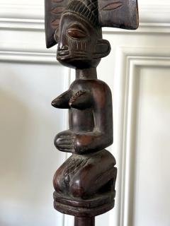 African Carved Female Statue Yoruba Ose Sango Staff - 4438988