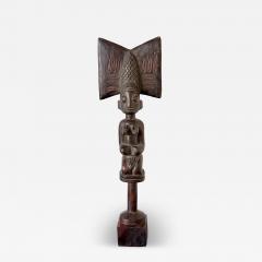 African Carved Female Statue Yoruba Ose Sango Staff - 4439592