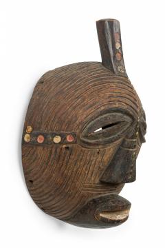 African Congo 20th Century Carved Painted Wood Songye Kfwebe Face Mask - 4667774
