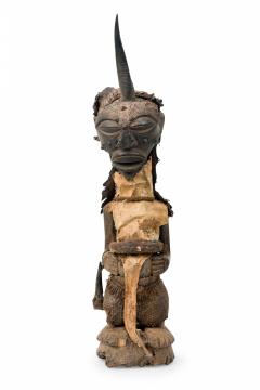 African Congo 20th Century Carved Wood Songye Fetish Figure - 4665397