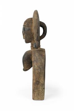 African Cote d Ivoire Carved Wood Baule Large Heddle Pulley Female Figure - 4409145