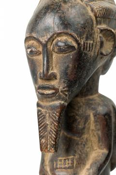 African Cote d Voire 20th Century Carved Wood Baule Conjoined Couple - 4657934