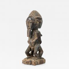 African Cote d Voire 20th Century Carved Wood Baule Conjoined Couple - 4689929