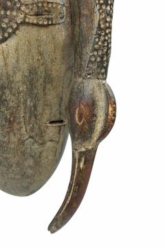 African Cote d Voire 20th Century Carved Wood Brass Do Society Ligbi Hornbill - 4666483