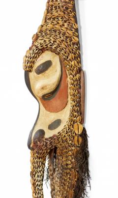 African Cowrie Shell and Root Fiber Beaked Mask - 4666040