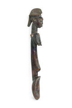 African D R Congo 20th Century Carved Wood Luba Ceremonial Spoon - 4667938