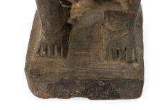 African D R Congo 20th Century Carved Wood Nkisi 2 Headed Nail Fetish Figure - 4668948