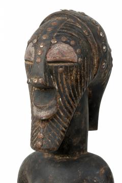 African D R Congo 20th Century Carved Wood Songye 2 Headed Janus Figure - 4668933