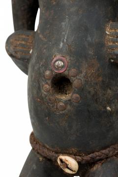 African D R Congo 20th Century Carved Wood Songye 2 Headed Janus Figure - 4668934