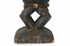 African D R Congo 20th Century Carved Wood Songye 2 Headed Janus Figure - 4668937