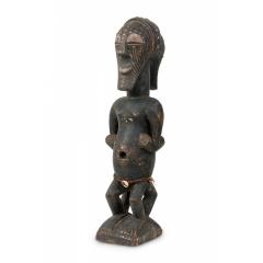 African D R Congo 20th Century Carved Wood Songye 2 Headed Janus Figure - 4709073
