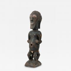 African D R Congo 20th Century Carved Wood Songye 2 Headed Janus Figure - 4709196