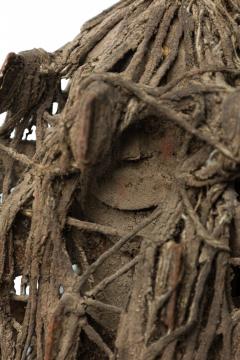 African D R Congo Carved Wood String Nkisi Male Nail Fetish Figure - 4409113