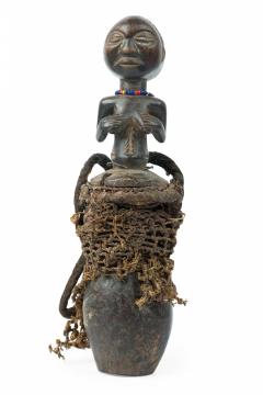 African D R Congo Late 20th Century Carved Wood Baluba Female Ancestor Figure - 4670782