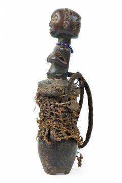 African D R Congo Late 20th Century Carved Wood Baluba Female Ancestor Figure - 4670783