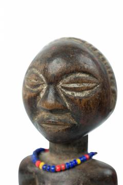 African D R Congo Late 20th Century Carved Wood Baluba Female Ancestor Figure - 4670787