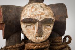 African D R Congo Reliquary Basket With Four Figures - 4658115