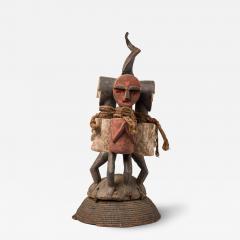 African D R Congo Reliquary Basket With Four Figures - 4689934