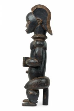 African Gabon 20th Century Carved Wood Fang Male Reliquary Guardian Figure - 4653038