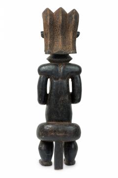 African Gabon 20th Century Carved Wood Fang Male Reliquary Guardian Figure - 4653039