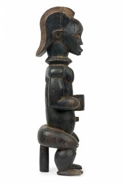 African Gabon 20th Century Carved Wood Fang Male Reliquary Guardian Figure - 4653040