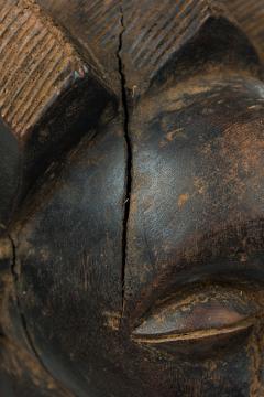 African Gabon 20th Century Carved Wood Fang Male Reliquary Guardian Figure - 4653041