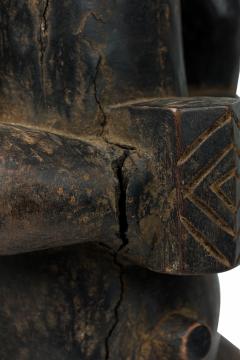 African Gabon 20th Century Carved Wood Fang Male Reliquary Guardian Figure - 4653043