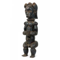 African Gabon 20th Century Carved Wood Fang Male Reliquary Guardian Figure - 4662100