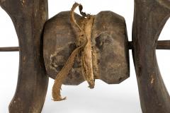 African Gabon 20th Century Hand Carved Tsogo Heddle Pulley with Carved Head - 4666915