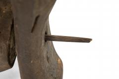 African Gabon 20th Century Hand Carved Tsogo Heddle Pulley with Carved Head - 4666916