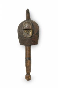 African Gabon D R Congo 20th Century Carved Wood Copper Kota Mahongwe Figur - 4665374