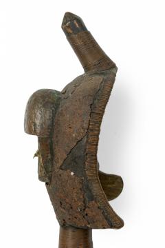 African Gabon D R Congo 20th Century Carved Wood Copper Kota Mahongwe Figur - 4665376