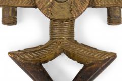 African Gabon Late 20th Century Hand Carved Wood Copper Kota Mahongwe Reliquar - 4666468