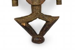 African Gabon Late 20th Century Hand Carved Wood Copper Kota Mahongwe Reliquar - 4666476