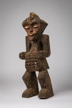 African Gabon Mid 20th Century Carved Wooden Ambete Male Figure - 4199363