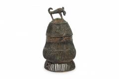 African Ghana 20th Century Asante Kuduo Bronze Gold Dust Vessel - 4669417