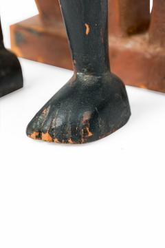 African Ghana 20th Century Carved Wood Akan Seated Mother and Child - 4661847