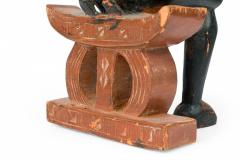 African Ghana 20th Century Carved Wood Akan Seated Mother and Child - 4661849