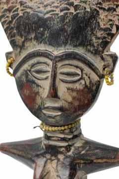 African Ghana Contemporary Carved Wood Ashanti Fertility Doll - 4672220