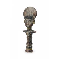 African Ghana Contemporary Carved Wood Ashanti Fertility Doll - 4717081