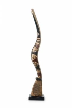 African Guinea Late 20th Century Carved Wood Baga Rearing Snake on Metal Stand - 4667403