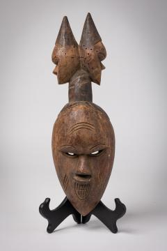 African Guinea Late 20th Century Hand Carved Baga Handheld Mask - 4409282