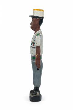 African Ivory Coast 20th Century Carved Painted Wood Baule Colonial Colon  - 4672239