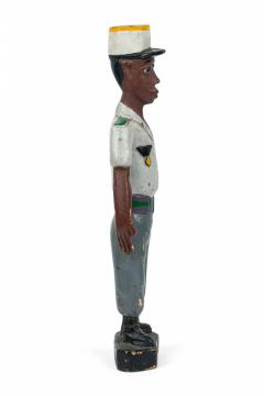 African Ivory Coast 20th Century Carved Painted Wood Baule Colonial Colon  - 4672241