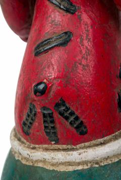 African Ivory Coast 20th Century Carved Painted Wood Baule Female Colonial Fig - 4664549