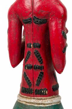 African Ivory Coast 20th Century Carved Painted Wood Baule Female Colonial Fig - 4664551