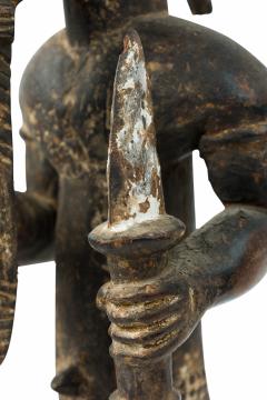 African Ivory Coast 20th Century Carved Wood Baule Diviner Seated Figure - 4653055