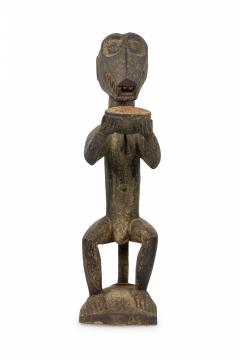 African Ivory Coast 20th Century Carved Wood Baule Mbra Monkey Figure - 4660441